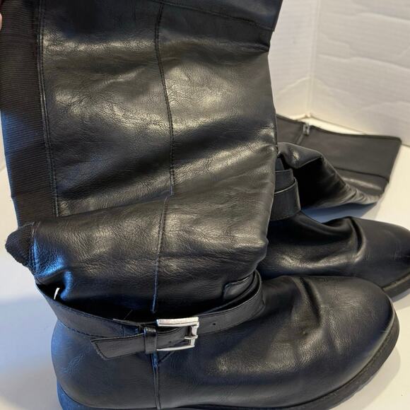 Torrid Over The Knee OTK moto boots faux leather wide calf 7.5 WW - Picture 6 of 14